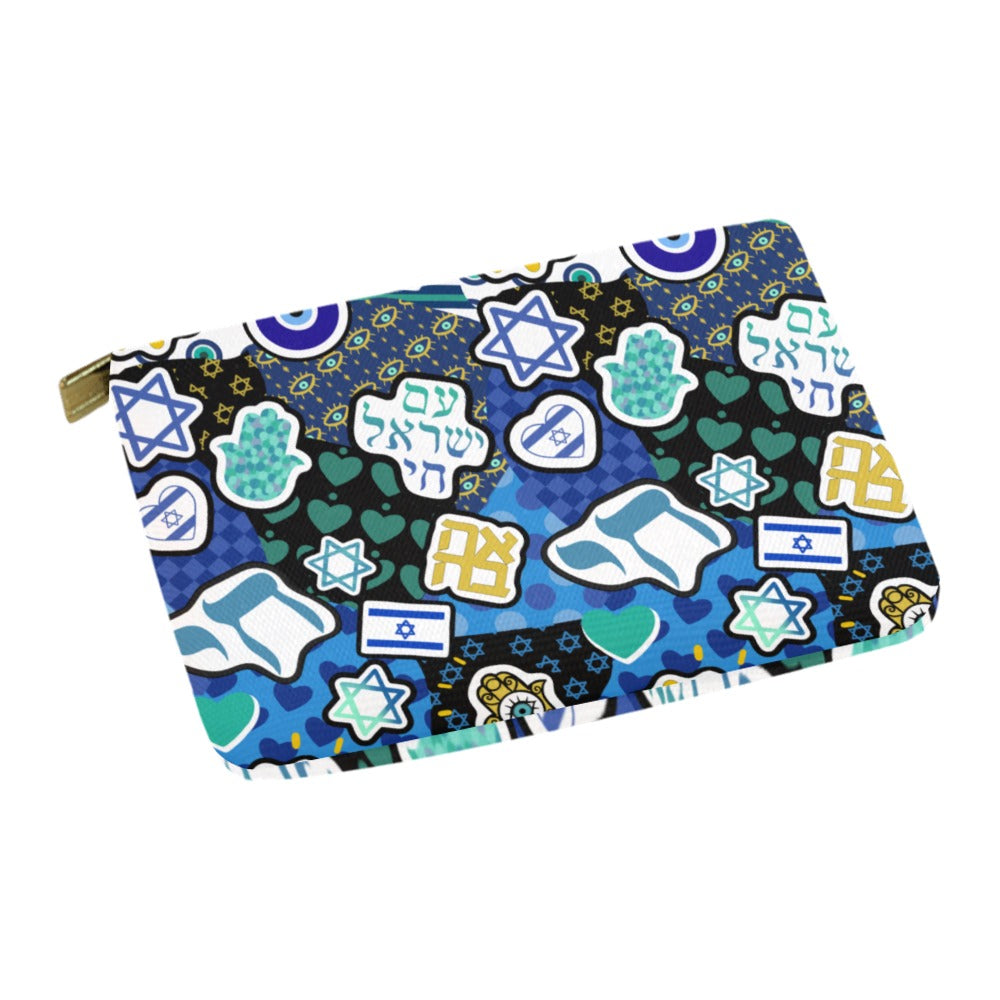 Jewish Pride Carry-All Pouch (Mahjong Tiles, Makeup, etc.) 12.5" x 8.5"