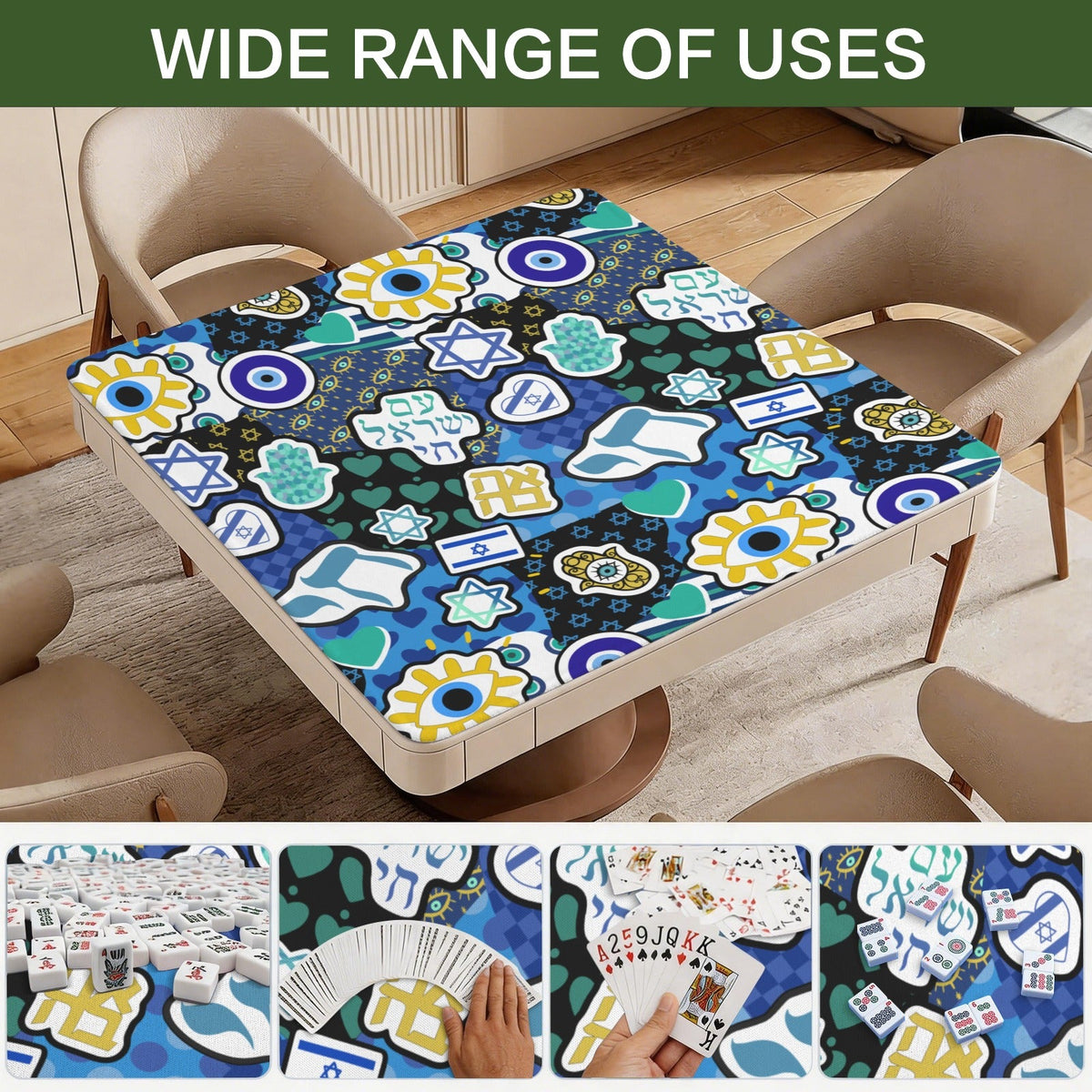 Jewish Pride Mahjong Mat 33" x 33" ( Rolled )