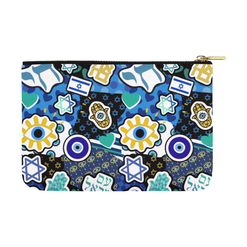 Jewish Pride Carry-All Pouch (Mahjong Tiles, Makeup, etc.) 12.5" x 8.5"