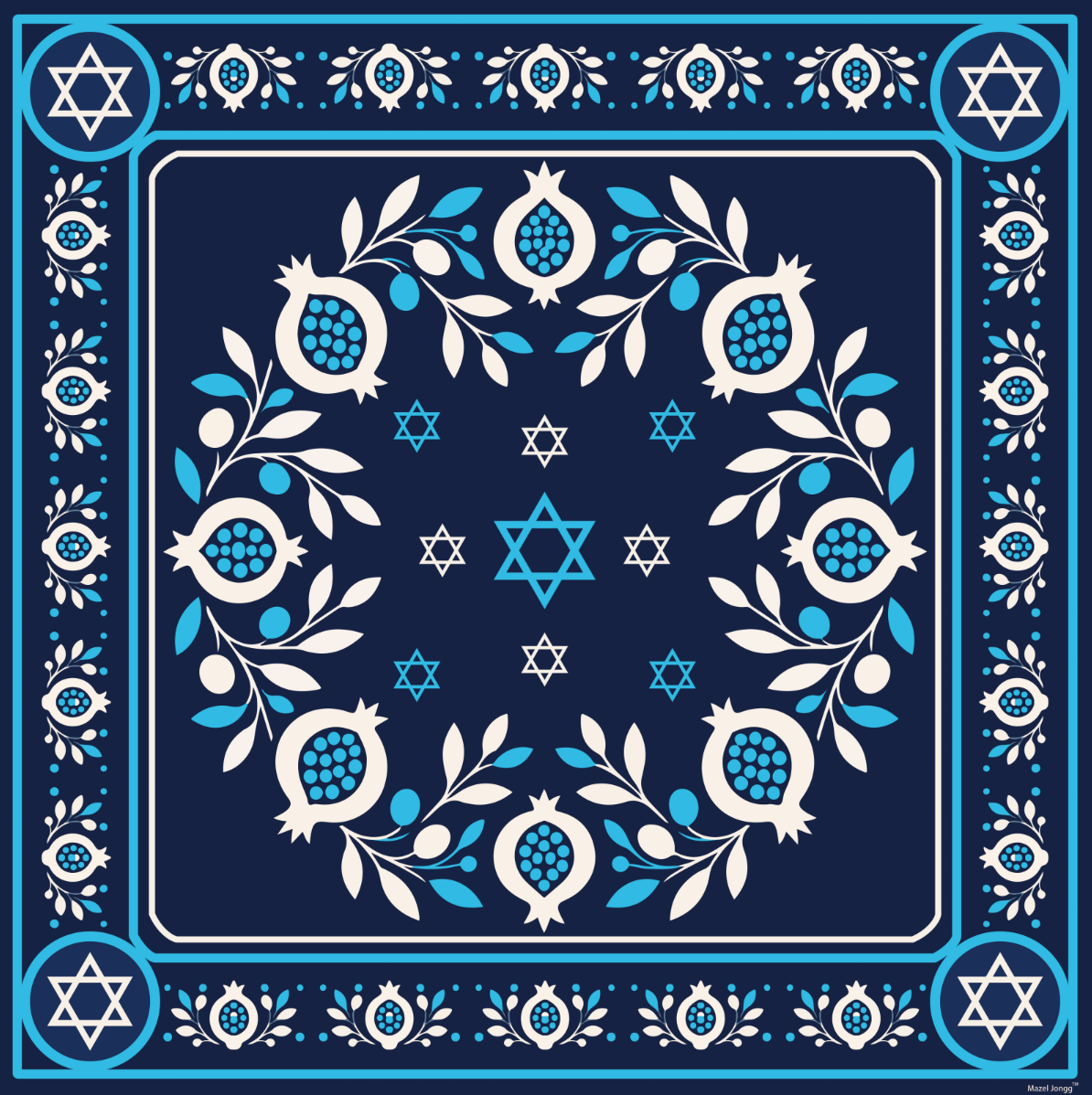 Mazel Jongg™ Mat – Pomegranate