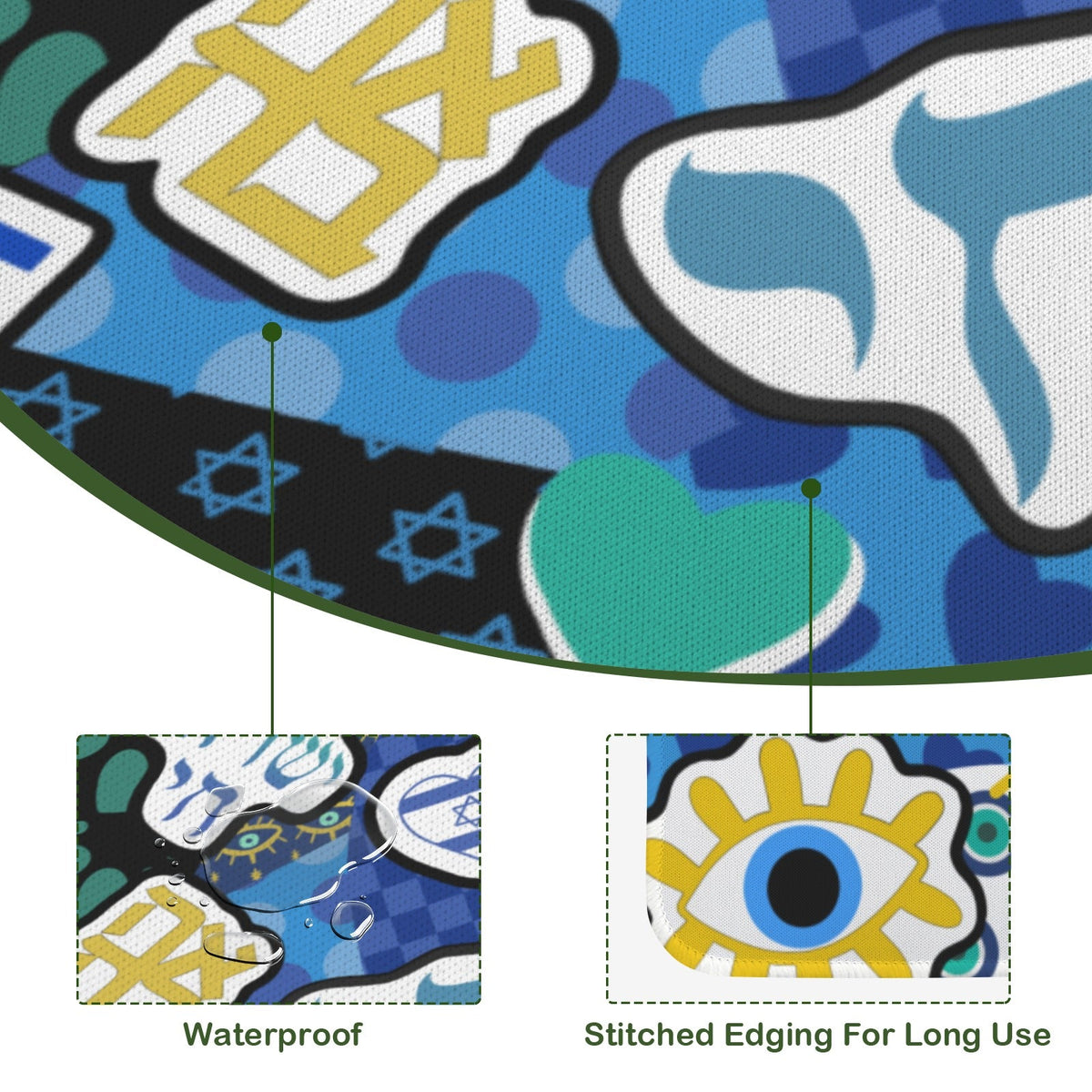 Jewish Pride Mahjong Mat 33" x 33" ( Rolled )