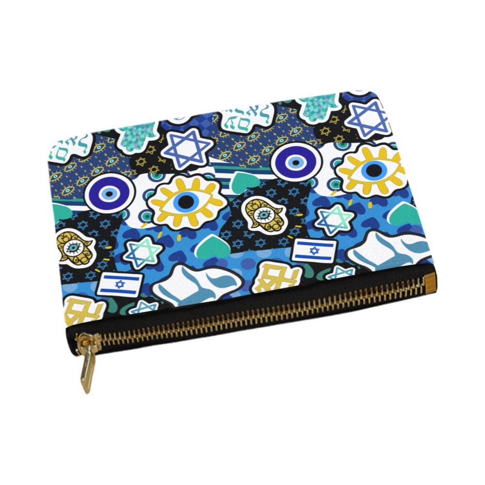 Jewish Pride Carry-All Pouch (Mahjong Tiles, Makeup, etc.) 12.5" x 8.5"