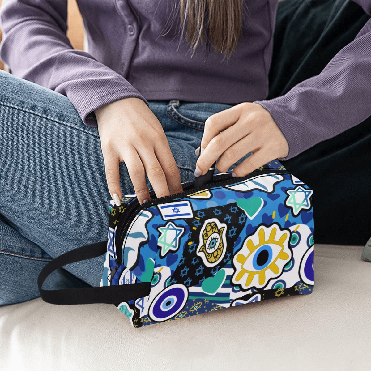 Jewish Pride Mahjong Tile or Toiletry Bag